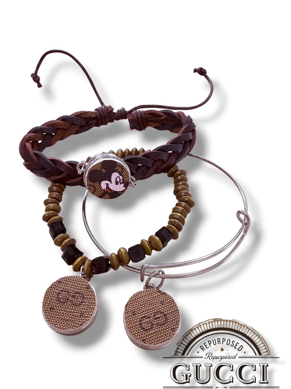 Gucci upcycled mickey mouse series bracelets